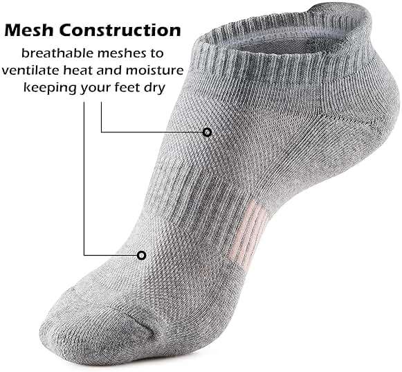 Gonii Ankle Socks Womens Running Athletic No Show Socks Cushioned 5-Pairs - Image 5