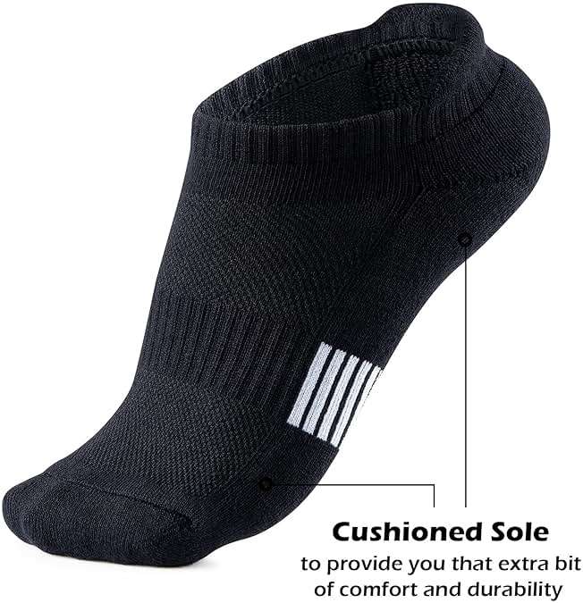Gonii Ankle Socks Womens Running Athletic No Show Socks Cushioned 5-Pairs - Image 3