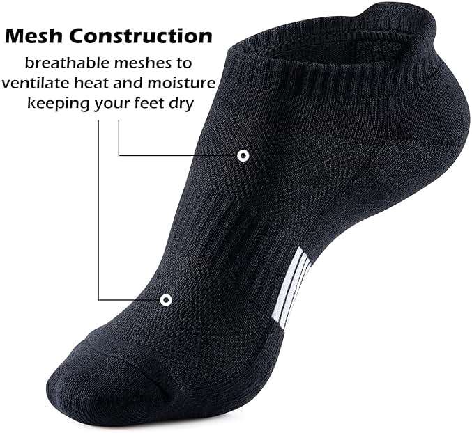 Gonii Ankle Socks Womens Running Athletic No Show Socks Cushioned 5-Pairs - Image 5