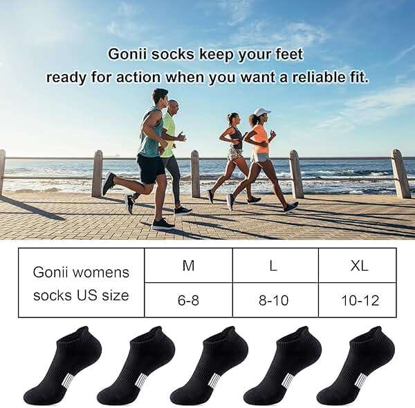 Gonii Ankle Socks Womens Running Athletic No Show Socks Cushioned 5-Pairs - Image 6