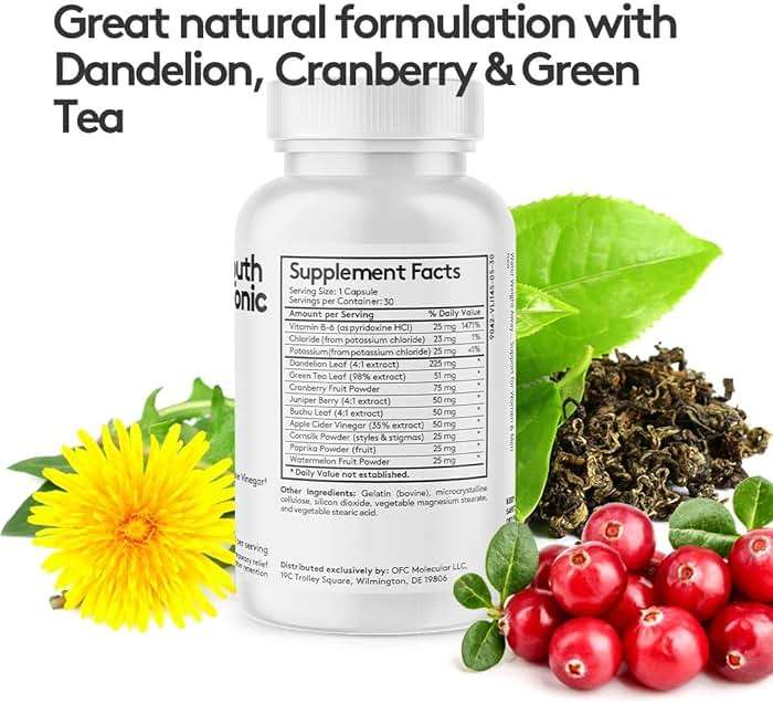 Youth & Tonic Daily Water Weight Away Pills and Blood Pressure Support Supplements/Natural Diuretics for Water Retention & BP Capsules to Maintain a Good Circulatory Health / 60 CPS for Women & Men - Image 5