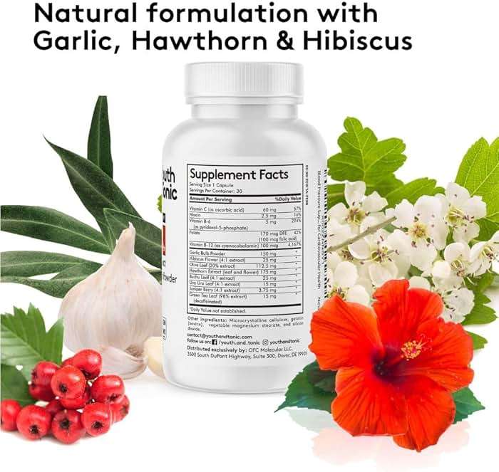 Youth & Tonic Daily Water Weight Away Pills and Blood Pressure Support Supplements/Natural Diuretics for Water Retention & BP Capsules to Maintain a Good Circulatory Health / 60 CPS for Women & Men - Image 6