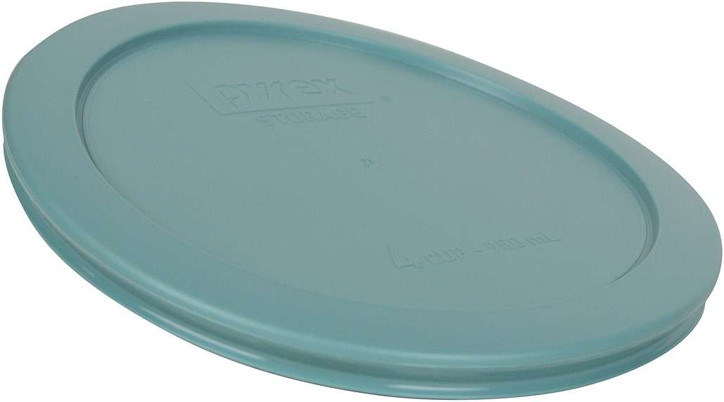 Pyrex (2) 7200-PC 2-Cup, (1) 7201-PC 4-Cup, (2) 7210-PC 3-Cup and (1) 7402-PC 6/7-Cup Turquoise Lids - Made in USA - Image 4