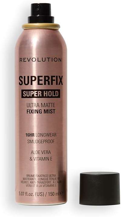 Revolution Beauty London, Superfix Misting Makeup Setting Spray, Ultra Matte & Shine-Free Finish, Long-Lasting Wear, Infused with Vitamin E, 5 fl oz - Image 1