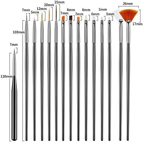 Artdone 31pcs Nail Art Brushes, Nail Art Tool Set, Dotting Tools, Dust Brush,Striping Brushes for Long Lines, Drawing Pen For Gel Polish Design supply - Image 2