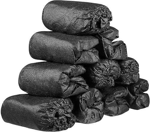 XIAOWEI Black Shoe Covers - 100 Pack (50 Pairs) Disposable Boot and Booties | One Size Fits Most Durable 35 GSM Non Woven Material (Black) - Image 1