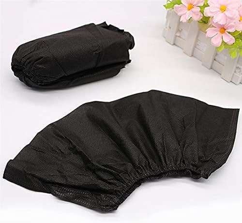 XIAOWEI Black Shoe Covers - 100 Pack (50 Pairs) Disposable Boot and Booties | One Size Fits Most Durable 35 GSM Non Woven Material (Black) - Image 7