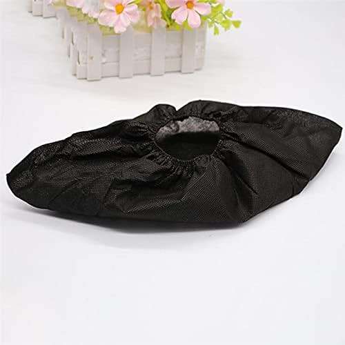 XIAOWEI Black Shoe Covers - 100 Pack (50 Pairs) Disposable Boot and Booties | One Size Fits Most Durable 35 GSM Non Woven Material (Black) - Image 8