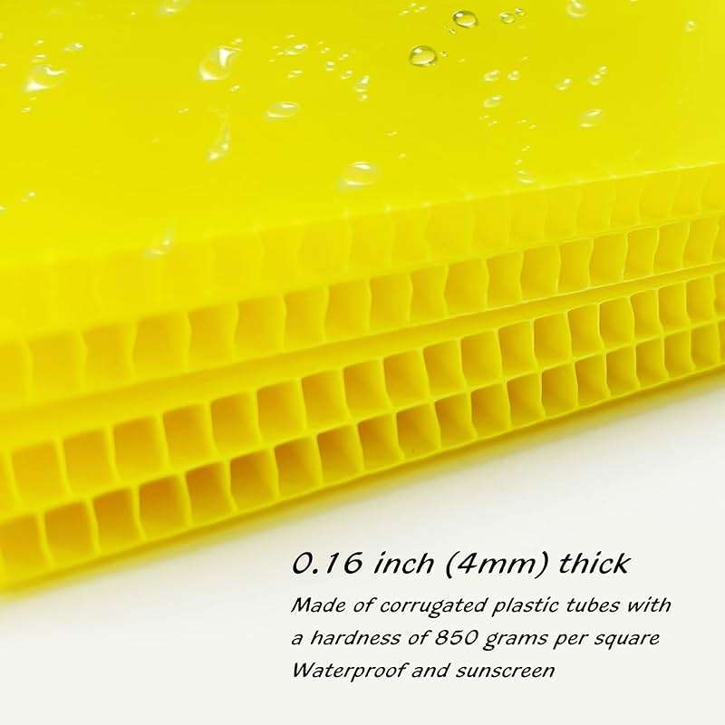 Blank Yard Signs with Stakes, Yellow 4 Pack12"x18" Corrugated Plastic Sheet for Yard Sale Signs,Garage Sale Signs, Blank Signs with Stakes, Superhard Sturdy - Image 4