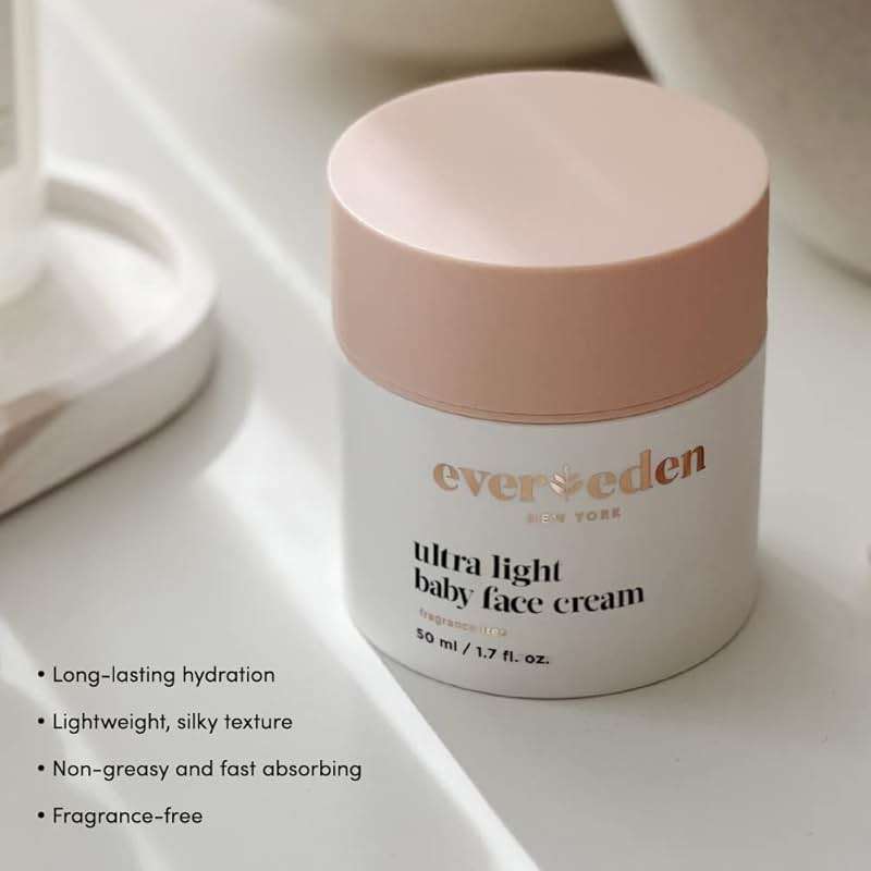 Evereden Ultra Light Baby Face Cream, 1.7 oz | Clean Baby Care | Non-toxic and Fragrance Free Moisturizer | Clean Ingredients - Image 2