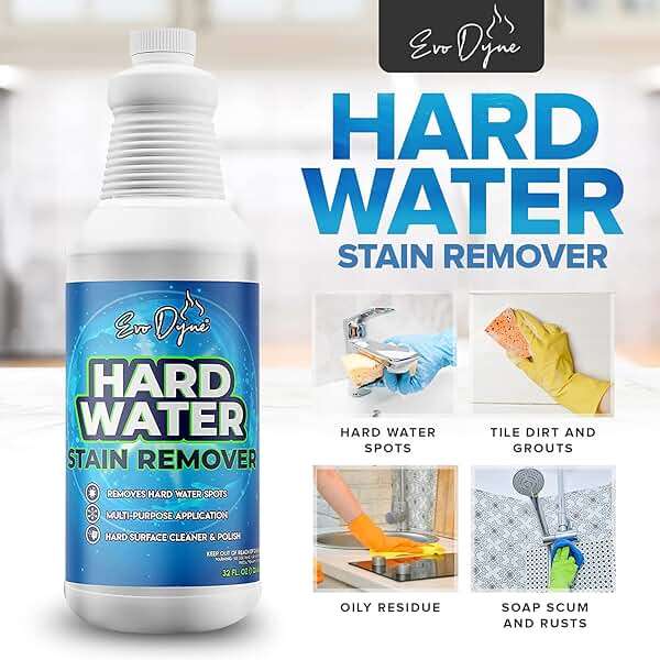 Evo Dyne Hard Water Stain Remover – Hard Water Spot Remover for Glass, Shower Doors, Tile & Bathroom Surfaces – Fiberglass Tub Cleaner & Fiberglass Shower Cleaner – 32oz - Image 3