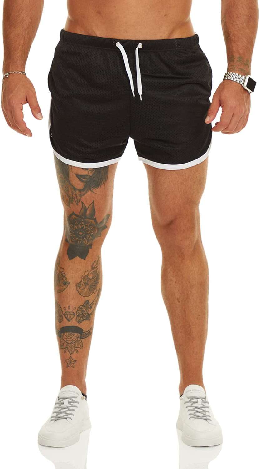 Ouber Men's Fitted Shorts Bodybuilding Workout Gym Running Tight Lifting Shorts with Pockets - Image 2