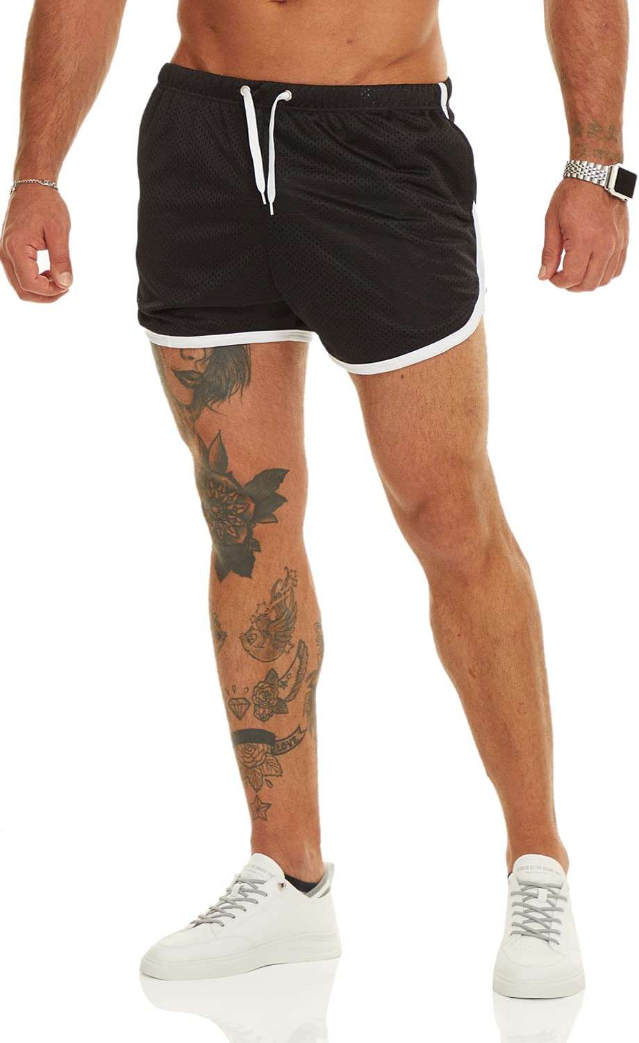Ouber Men's Fitted Shorts Bodybuilding Workout Gym Running Tight Lifting Shorts with Pockets - Image 5