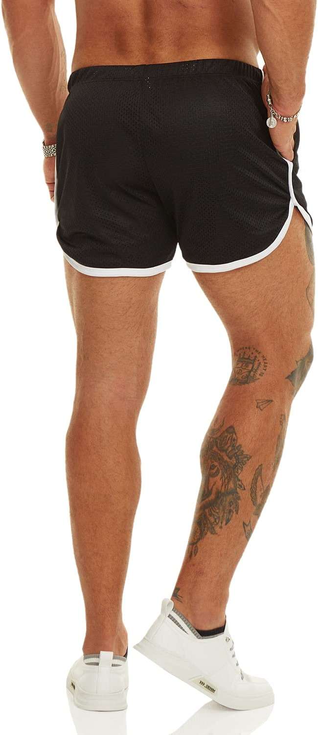 Ouber Men's Fitted Shorts Bodybuilding Workout Gym Running Tight Lifting Shorts with Pockets - Image 8