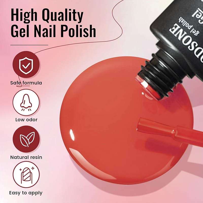 JODSONE Gel Nail Polish Kit with U V Light 32 Colors Gel Polish Nail + 4 Functional Adhesive Bottles Kit Soak Off Manicure Tools Gifts for Women - Image 9