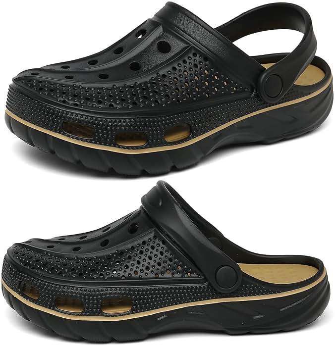 ChayChax Men's and Women's Arch Support Clogs Garden Shoes Slip-on Outdoor Beach Water Sandals with Removable Cushion Footbed - Image 2