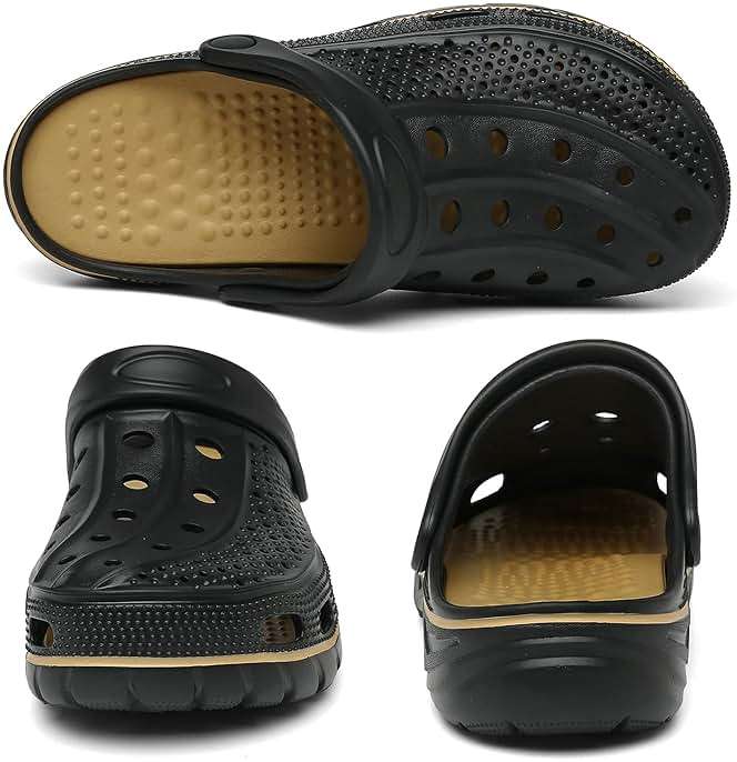 ChayChax Men's and Women's Arch Support Clogs Garden Shoes Slip-on Outdoor Beach Water Sandals with Removable Cushion Footbed - Image 3