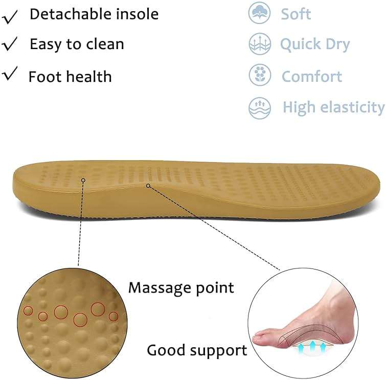 ChayChax Men's and Women's Arch Support Clogs Garden Shoes Slip-on Outdoor Beach Water Sandals with Removable Cushion Footbed - Image 4