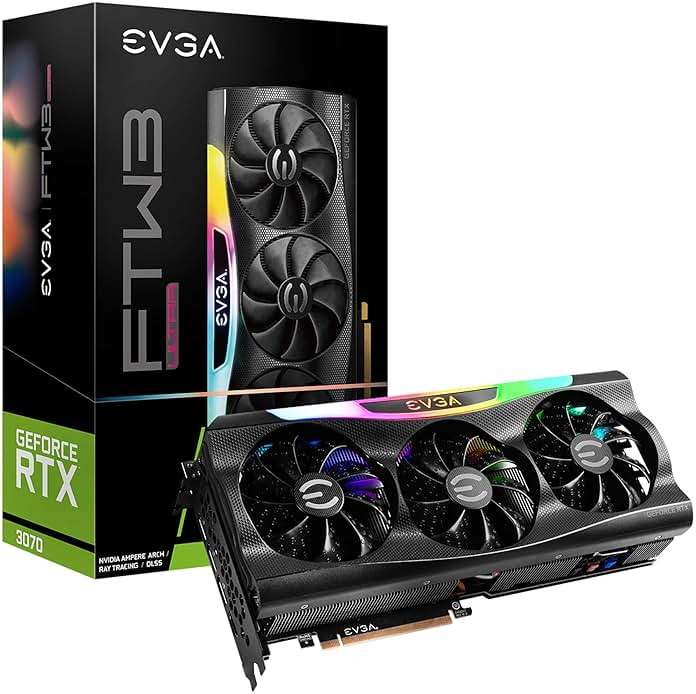 EVGA GeForce RTX 3070 FTW3 Ultra Gaming, 08G-P5-3767-KL, 8GB GDDR6, iCX3 Technology, ARGB LED, Metal Backplate, LHR - Image 1