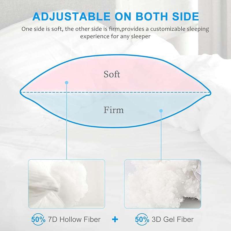 EIUE Hotel Collection Bed Pillows for Sleeping 2 Pack Queen Size，Pillows for Side and Back Sleepers,Super Soft Down Alternative Microfiber Filled Pillows,20 x 30 Inches - Image 3