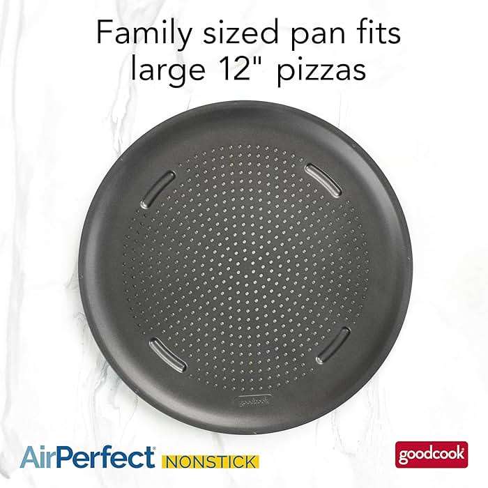 GoodCook AirPerfect Insulated Nonstick Carbon Steel Pizza Pan with Cutting Guides, Perforated Nonstick Pizza Pan, 15.75-Inch, Gray - Image 2