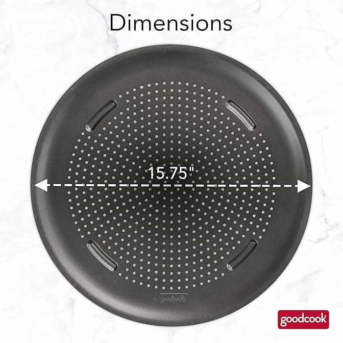 GoodCook AirPerfect Insulated Nonstick Carbon Steel Pizza Pan with Cutting Guides, Perforated Nonstick Pizza Pan, 15.75-Inch, Gray - Image 5