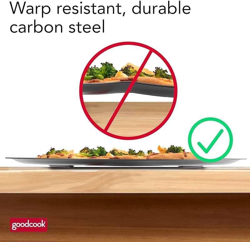 GoodCook AirPerfect Insulated Nonstick Carbon Steel Pizza Pan with Cutting Guides, Perforated Nonstick Pizza Pan, 15.75-Inch, Gray - Image 6
