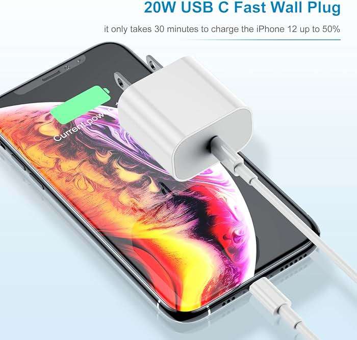 iPhone Charger Fast Charging 6ft, Type C Charger Block and Long USB C to Lightning Cable Cord, USBC Wall Plug Power Adapter Cube for Apple iPhone 14 Pro Max/14 Plus/14/13/12 Mini/11/XS Max/XR/iPad Air - Image 2