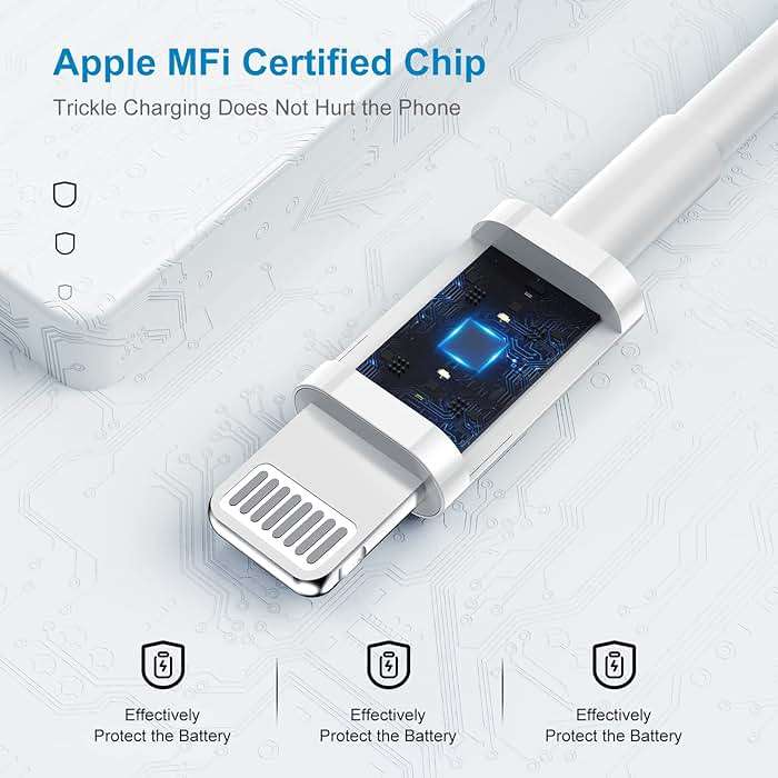 iPhone Charger Fast Charging 6ft, Type C Charger Block and Long USB C to Lightning Cable Cord, USBC Wall Plug Power Adapter Cube for Apple iPhone 14 Pro Max/14 Plus/14/13/12 Mini/11/XS Max/XR/iPad Air - Image 4