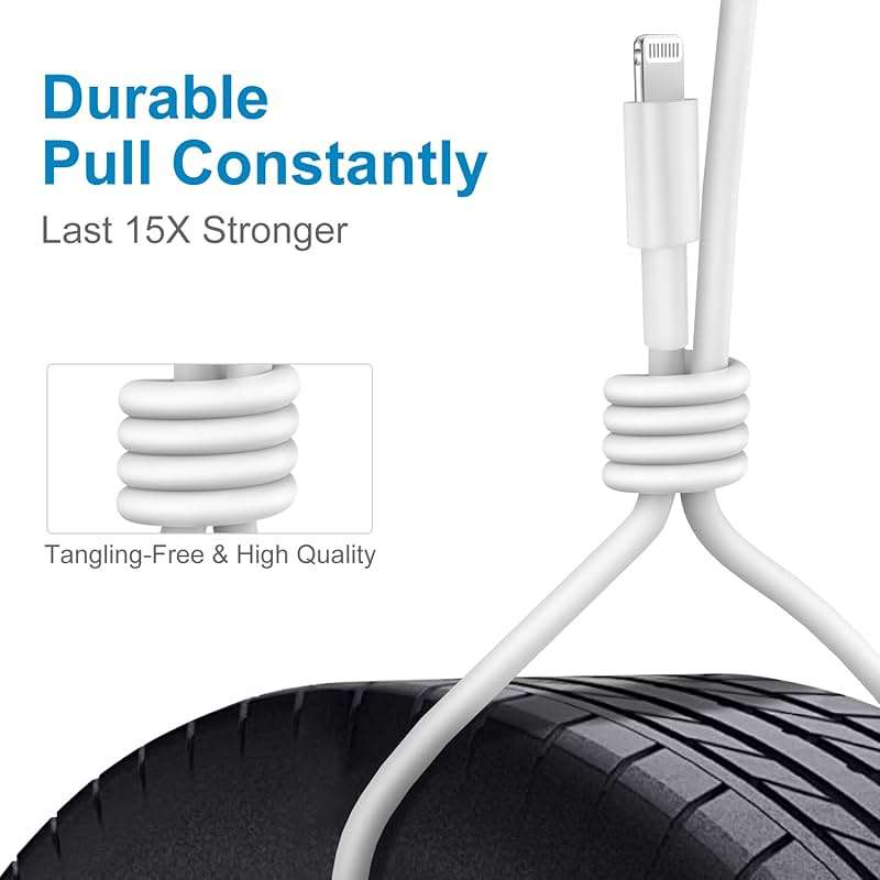 iPhone Charger Fast Charging 6ft, Type C Charger Block and Long USB C to Lightning Cable Cord, USBC Wall Plug Power Adapter Cube for Apple iPhone 14 Pro Max/14 Plus/14/13/12 Mini/11/XS Max/XR/iPad Air - Image 5