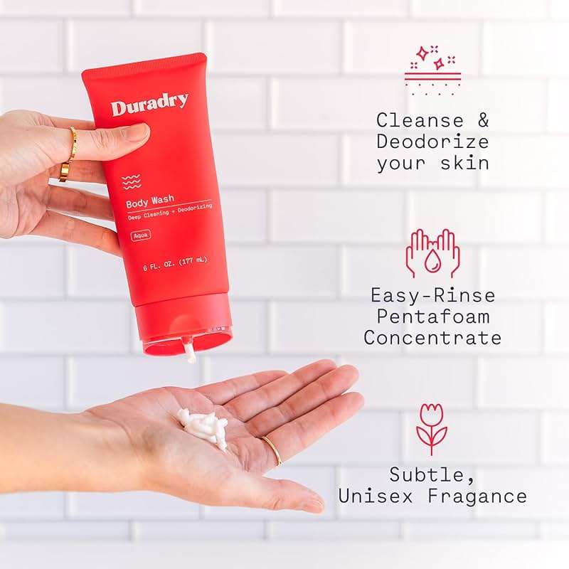 Duradry Deep Clean Body Wash for Women and Men – Odor control, Deep Cleansing, Nourishes, and Moisturizes Skin, Made with Natural Ingredients – Aqua Fragrance, 6 Fl Oz - Image 5
