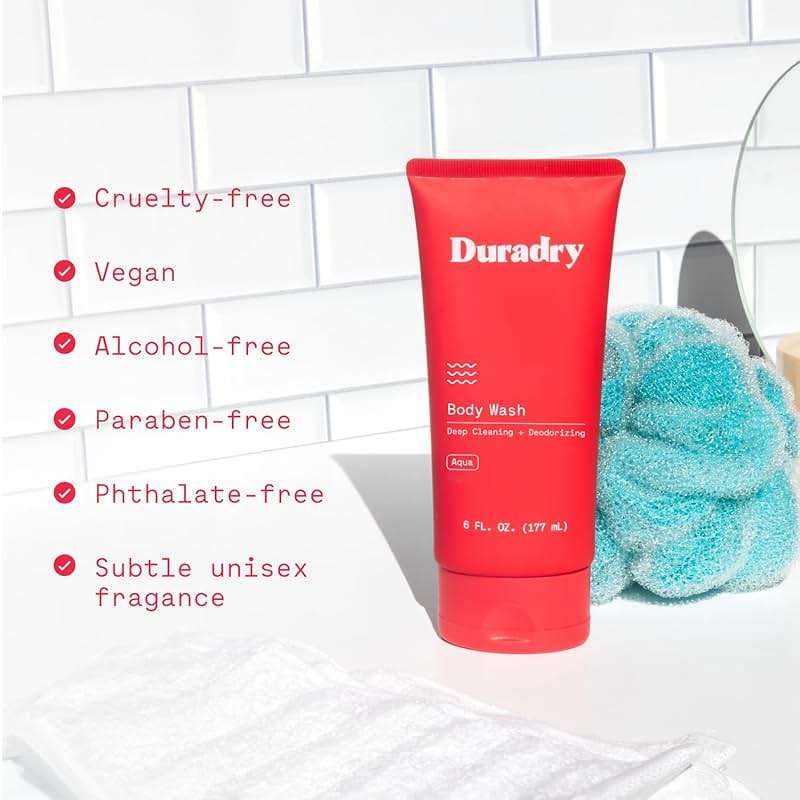 Duradry Deep Clean Body Wash for Women and Men – Odor control, Deep Cleansing, Nourishes, and Moisturizes Skin, Made with Natural Ingredients – Aqua Fragrance, 6 Fl Oz - Image 6