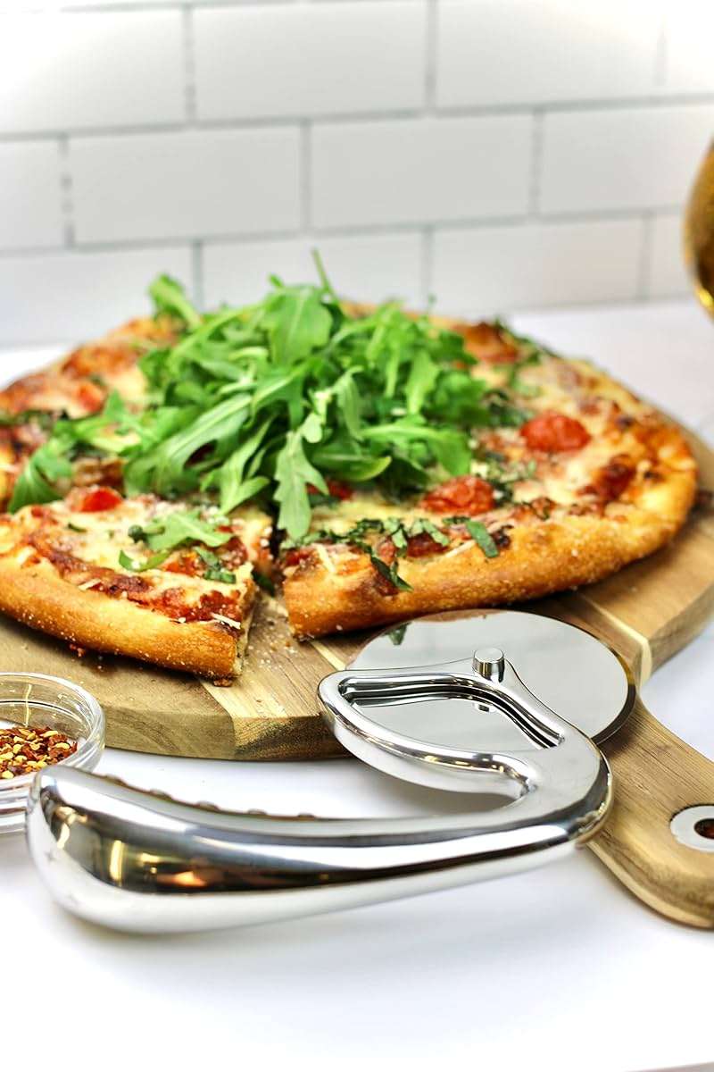Pizza Cutter Wheel by Midnight Slice - Stainless Steel Food Slicer for Pizzas and more with Ergonomic Handle and Sharp Cutting Surface for Clean Cuts - Image 2