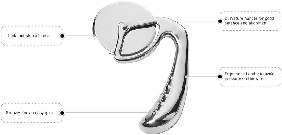 Pizza Cutter Wheel by Midnight Slice - Stainless Steel Food Slicer for Pizzas and more with Ergonomic Handle and Sharp Cutting Surface for Clean Cuts - Image 5