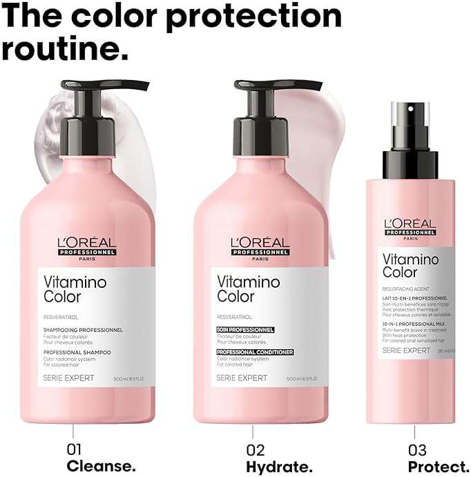 L'Oreal Professionnel Paris Vitamino Color Shampoo - Protects & Preserves Hair Color, Prevents Damage, Adds Vibrancy & Enhances Shine - Image 5