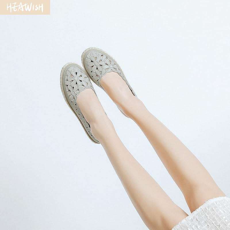 HEAWISH Women’s Ballet Flat Daisy Round Toe Dress Shoes Casual Slip On Rope Loafer - Image 2