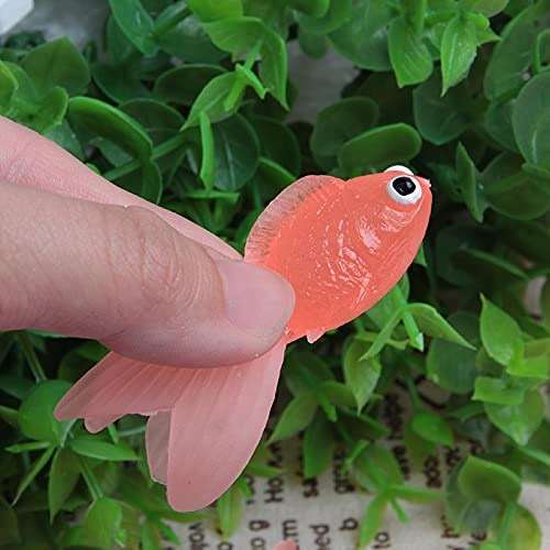 Acxico 10 Plastic Goldfish Small Soft Rubber Floating Gold Fish Toy Orange Craft, (1) - Image 5