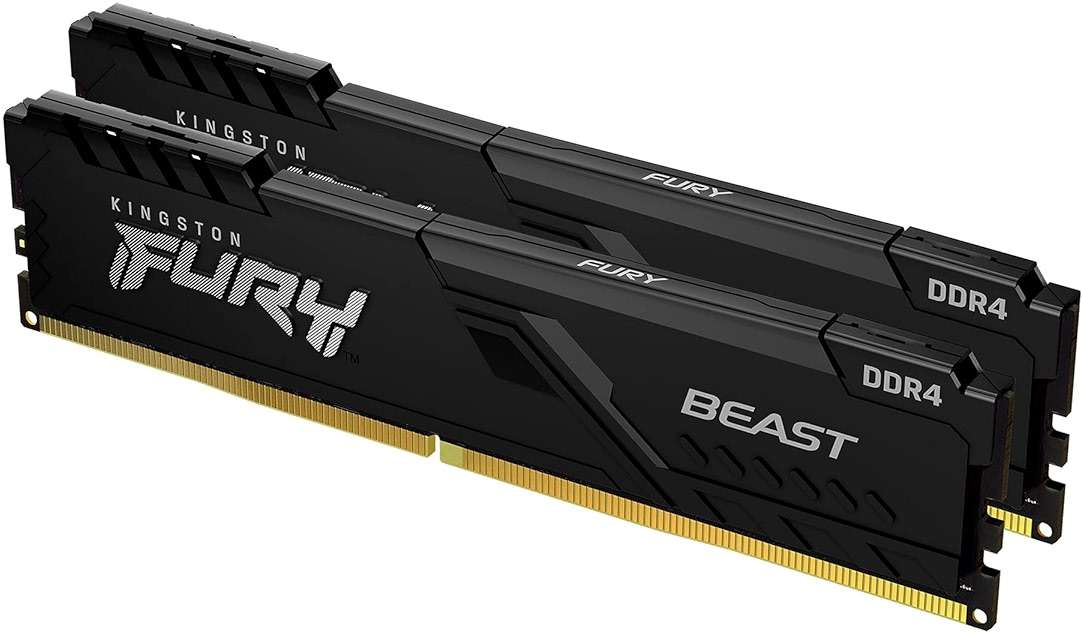 Kingston Fury Beast 32GB (2x16GB) 3200MHz DDR4 CL16 Desktop Memory Kit of 2 KF432C16BB1K2/32 - Image 1