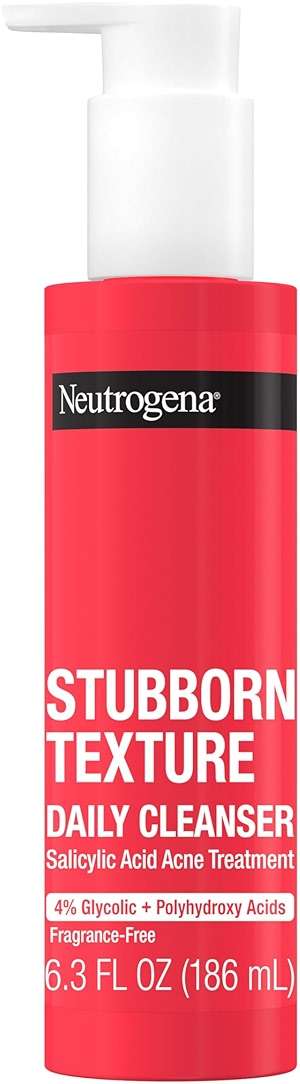 Neutrogena Stubborn Texture Daily Acne Facial Cleanser, Salicylic Acid Face Wash + Glycolic & Polyhydroxy Acids, Fragrance-Free, 6.3 fl. oz - Image 1