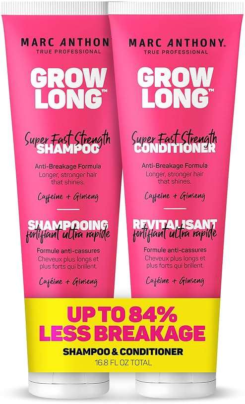 Marc Anthony Shampoo and Conditioner Set, Grow Long Biotin - Anti-Frizz Deep Conditioner For Split Ends & Breakage - Vitamin E, Caffeine & Ginseng for Curly, Dry & Damaged Hair - Image 1