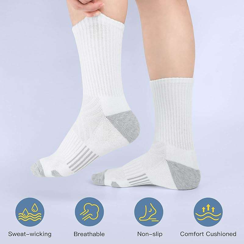 Felicigeely Athletic Crew Socks Cushion Running Socks Performance Breathable Sports Socks for Men - Image 2