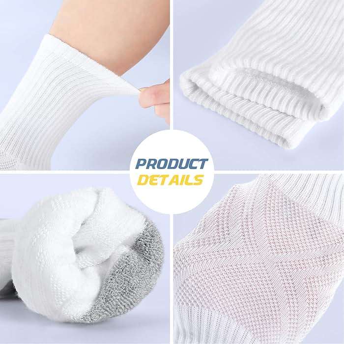 Felicigeely Athletic Crew Socks Cushion Running Socks Performance Breathable Sports Socks for Men - Image 5