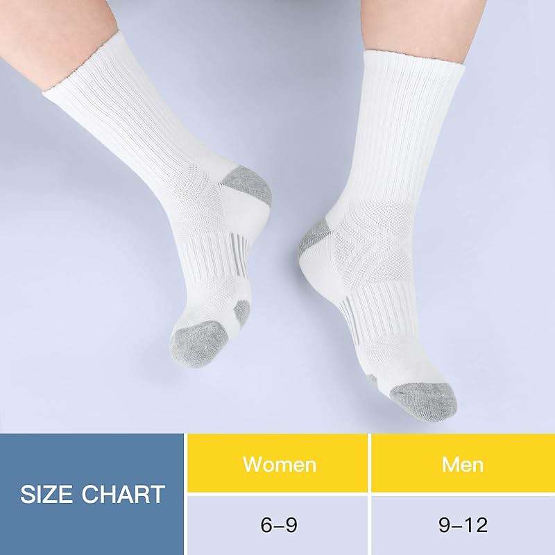 Felicigeely Athletic Crew Socks Cushion Running Socks Performance Breathable Sports Socks for Men - Image 6