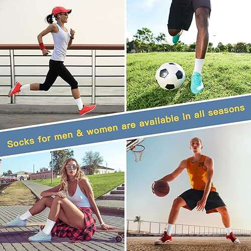 Felicigeely Athletic Crew Socks Cushion Running Socks Performance Breathable Sports Socks for Men - Image 7