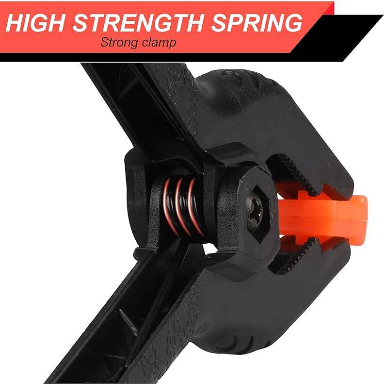12 Pack Plastic Spring Clamps, 3.5inch Small Heavy Duty Clips for Crafts, Backdrop Stand, Woodworking, Photography Studios (Black) - Image 6
