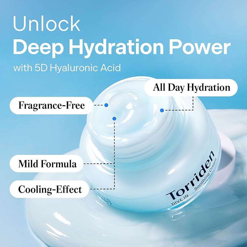 Torriden DIVE IN Hyaluronic Acid Soothing Cream 100ml (3.38 fl. oz) | Revitalizing Facial Moisturizer for Sensitive and Dry Skin | Hyaluronic Acid, Panthenol, Allantoin - Image 2