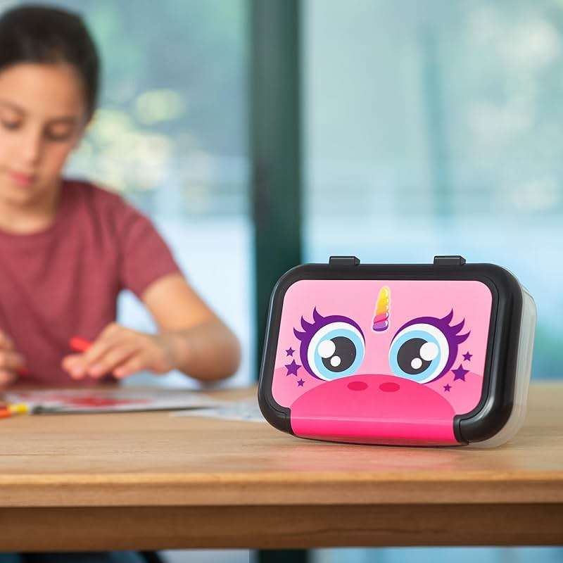 ZIPIT: Recycled Plastic Pencil Box - Pink Unicorn - Large Capacity Case, Character Stationery Organizer, School Supplies-Toy Holder, Snap Close, Kids - Image 6