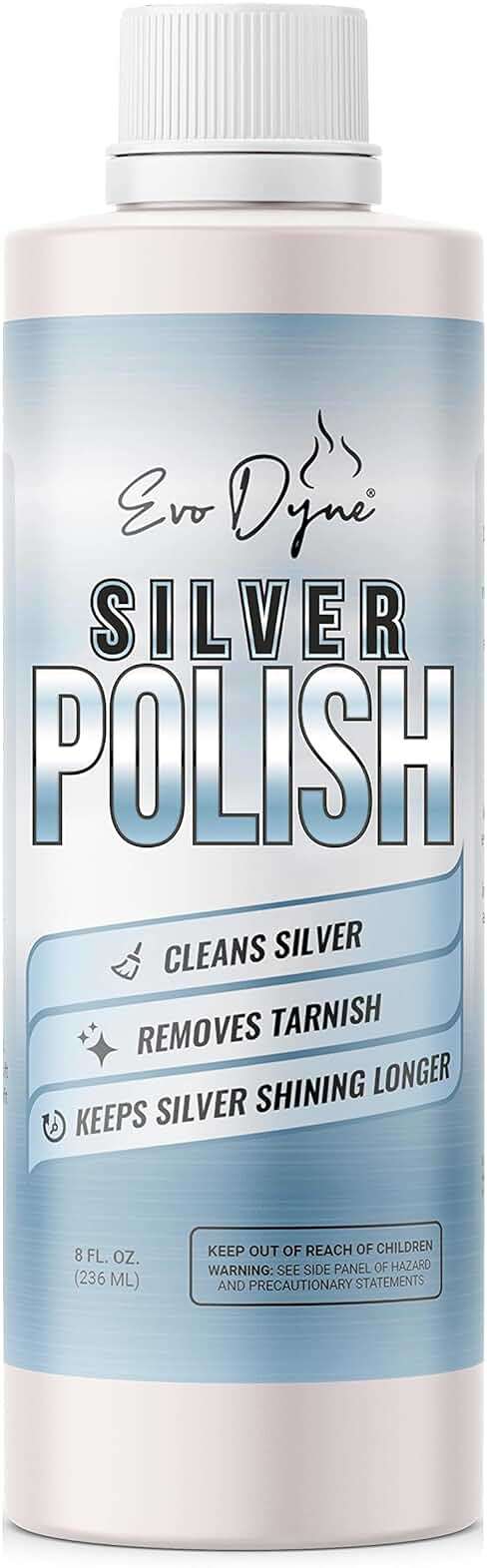 Silver Polish, Silver Cleaner (8-oz Bottle), Made in the USA | Silver Jewelry Cleaner – Gently Removes & Prevents Tarnish | Safe to Use on All Silvers by Evo Dyne (Silver Polish) - Image 1