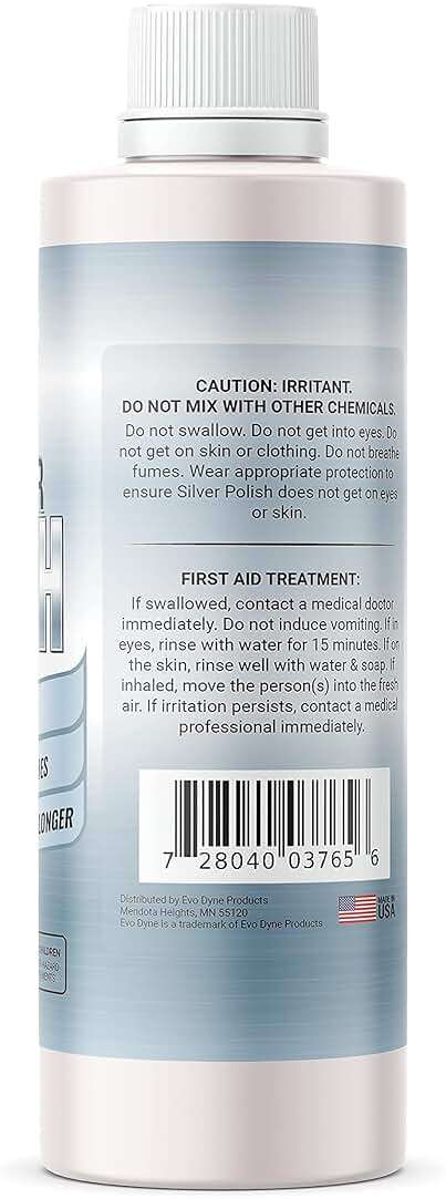 Silver Polish, Silver Cleaner (8-oz Bottle), Made in the USA | Silver Jewelry Cleaner – Gently Removes & Prevents Tarnish | Safe to Use on All Silvers by Evo Dyne (Silver Polish) - Image 3