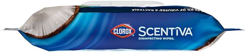 Clorox Scentiva Disinfecting Wipes, Coconut and Waterlily, 75 Count, Pack of 3 (Package May Vary) - Image 15